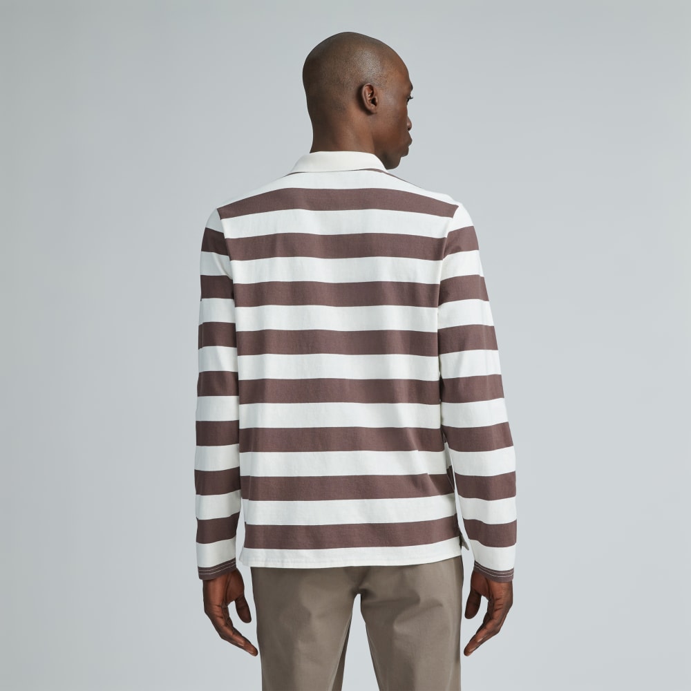 The Premium-Weight Rugby Shirt | Chocolate Brown / Canvas Tan