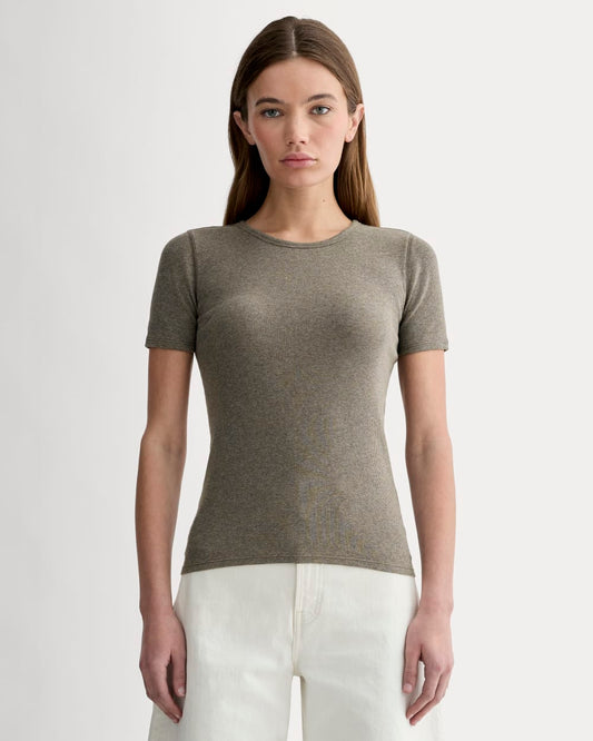 The Luxe Rib Crew | Heathered Fatigue