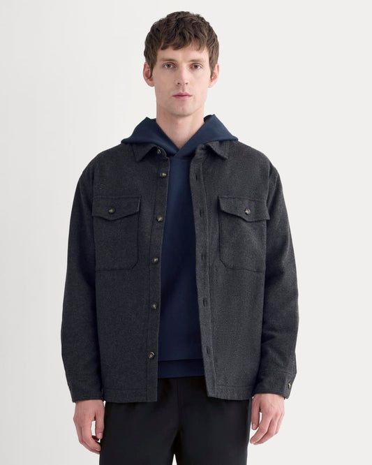 Heavyweight Waffle Twill Overshirt | Heather Charcoal