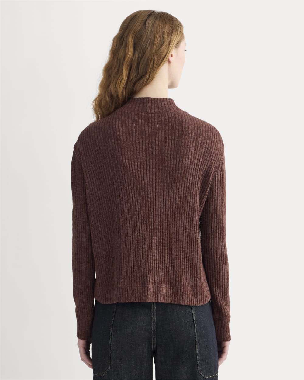 The Cozy Rib Funnel-Neck | Dark Mahogany