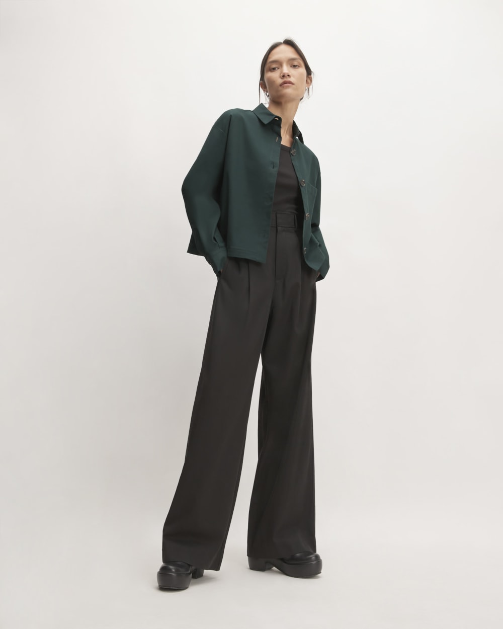 The Structured Cotton Cropped Shirt | Scarab