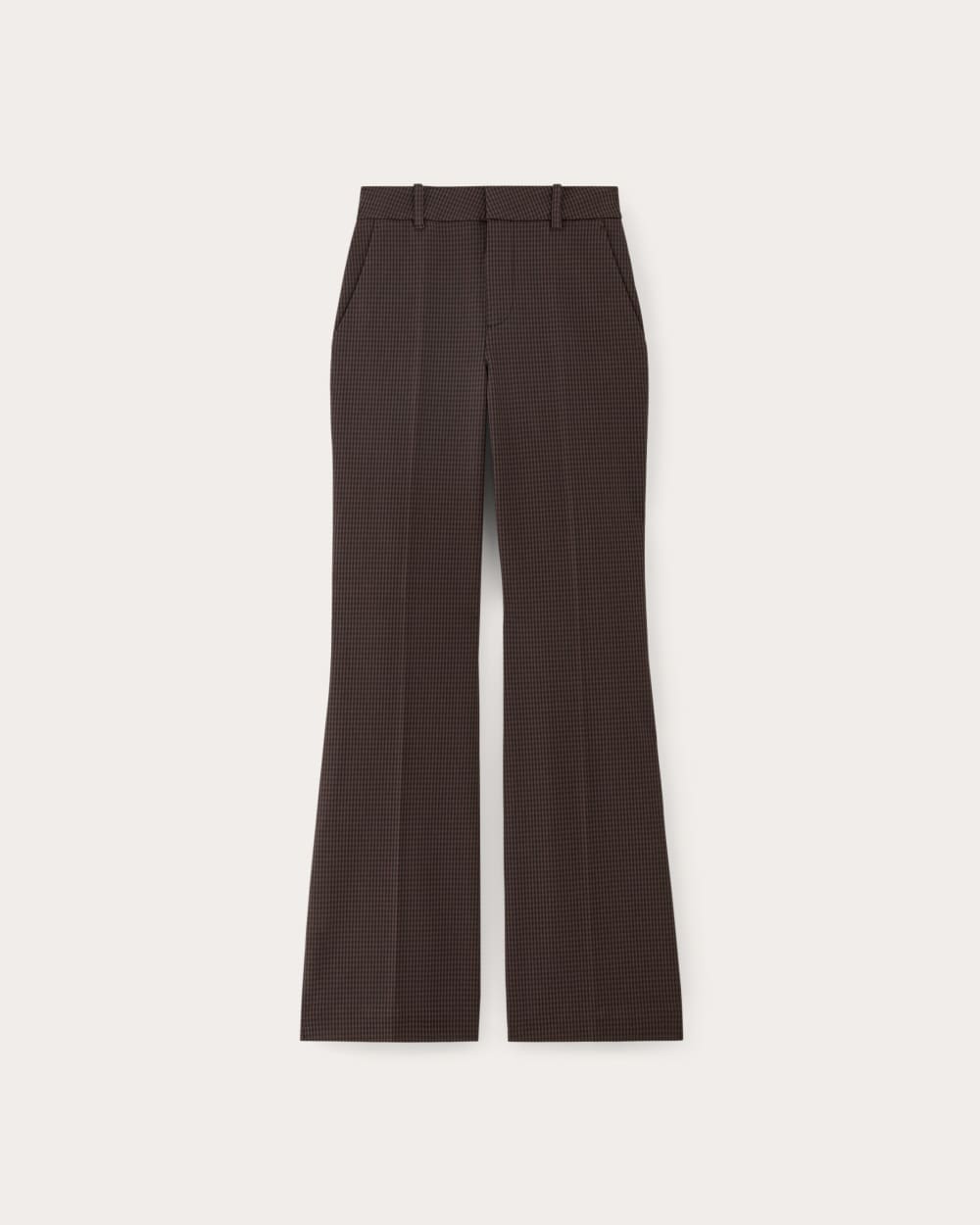 The Bi-Stretch Flare Pant | Brown Houndstooth