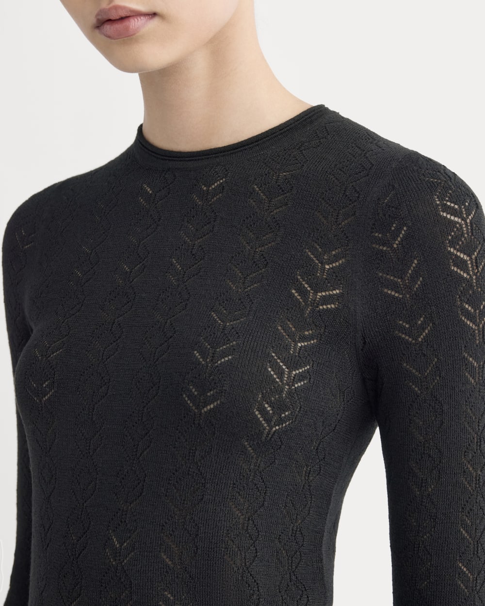 The Pointelle Crew in Ultrasoft Merino | Black