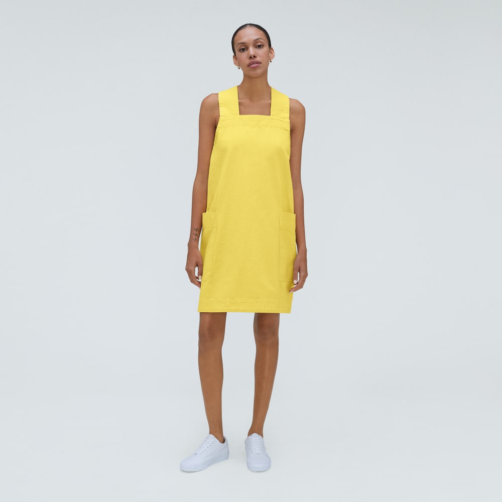 The Cross-Back Apron Mini Dress | Lemon