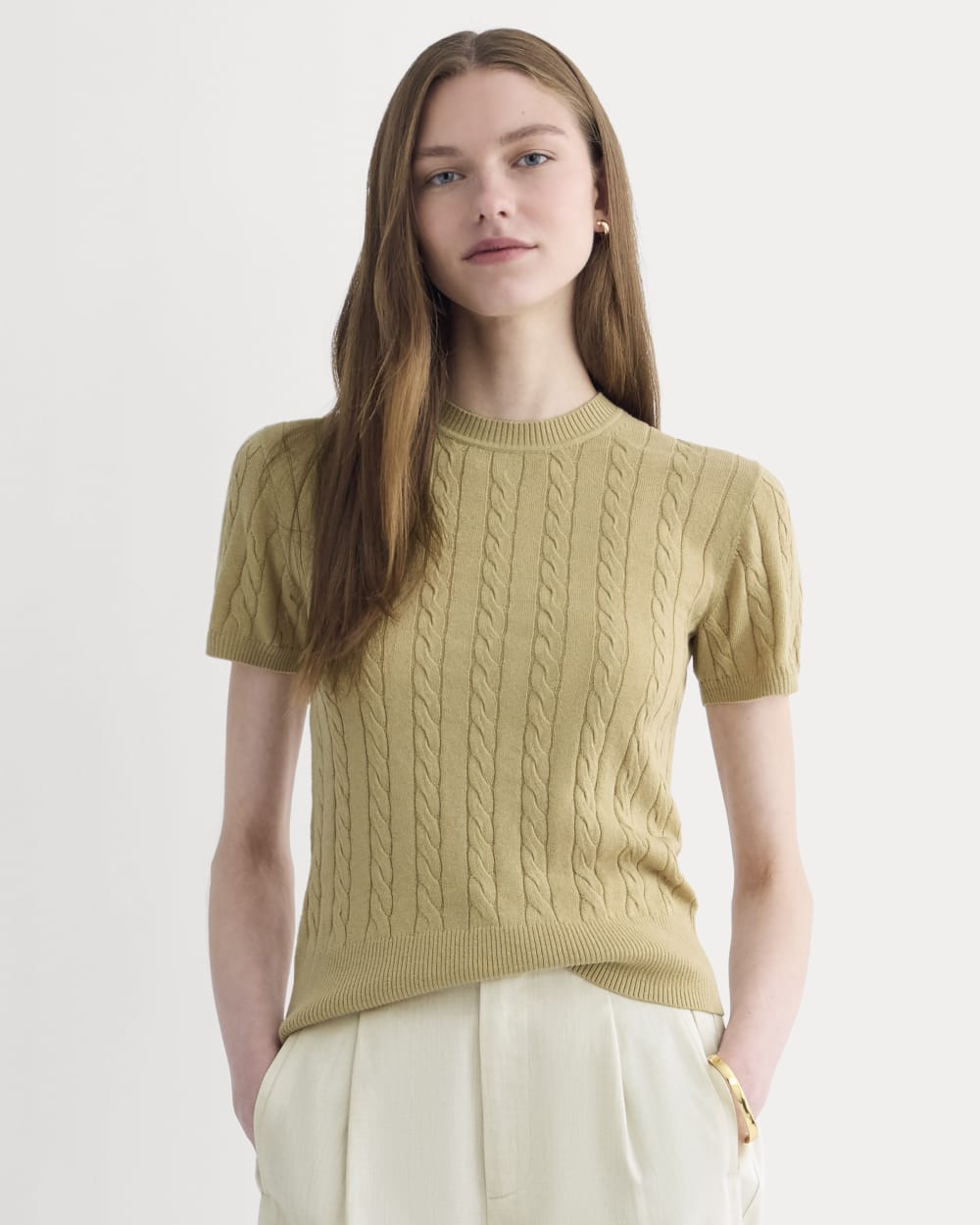The Cable Crew in Cotton Cashmere | Classic Khaki