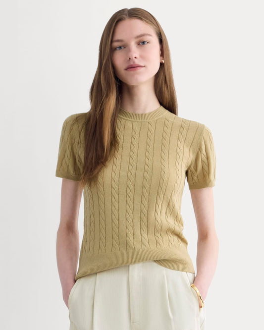 The Cable Crew in Cotton Cashmere | Classic Khaki