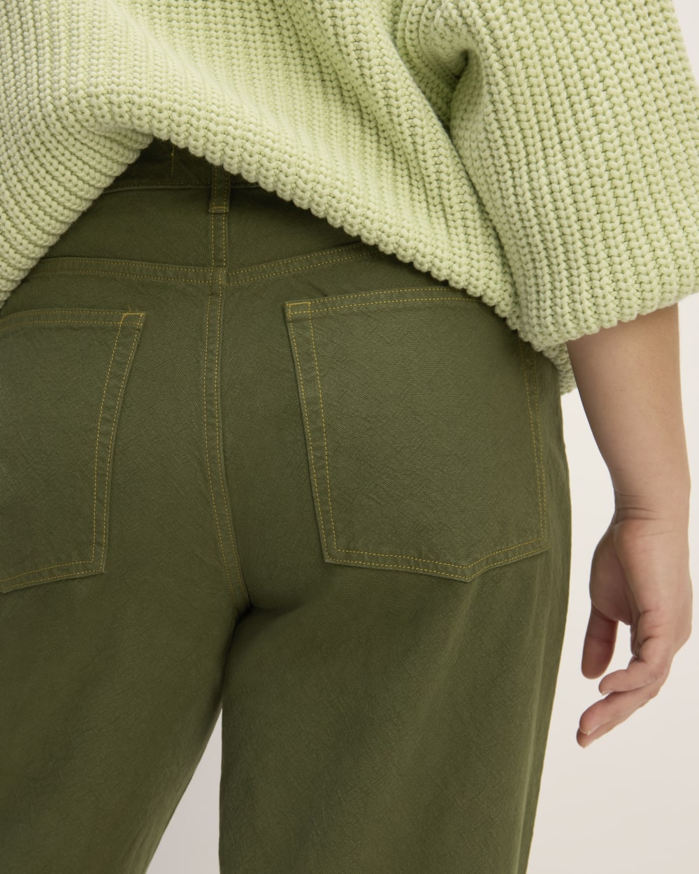 The Everlane x Marques' Almeida Canvas Oversized Barrel Pant | Deep Moss Green