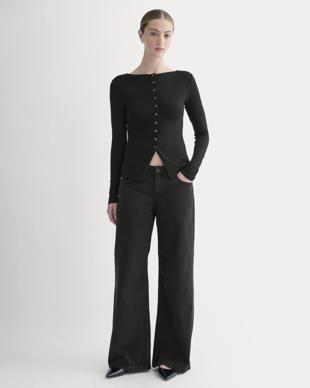 Button-Up Top in Butterluxe | Black