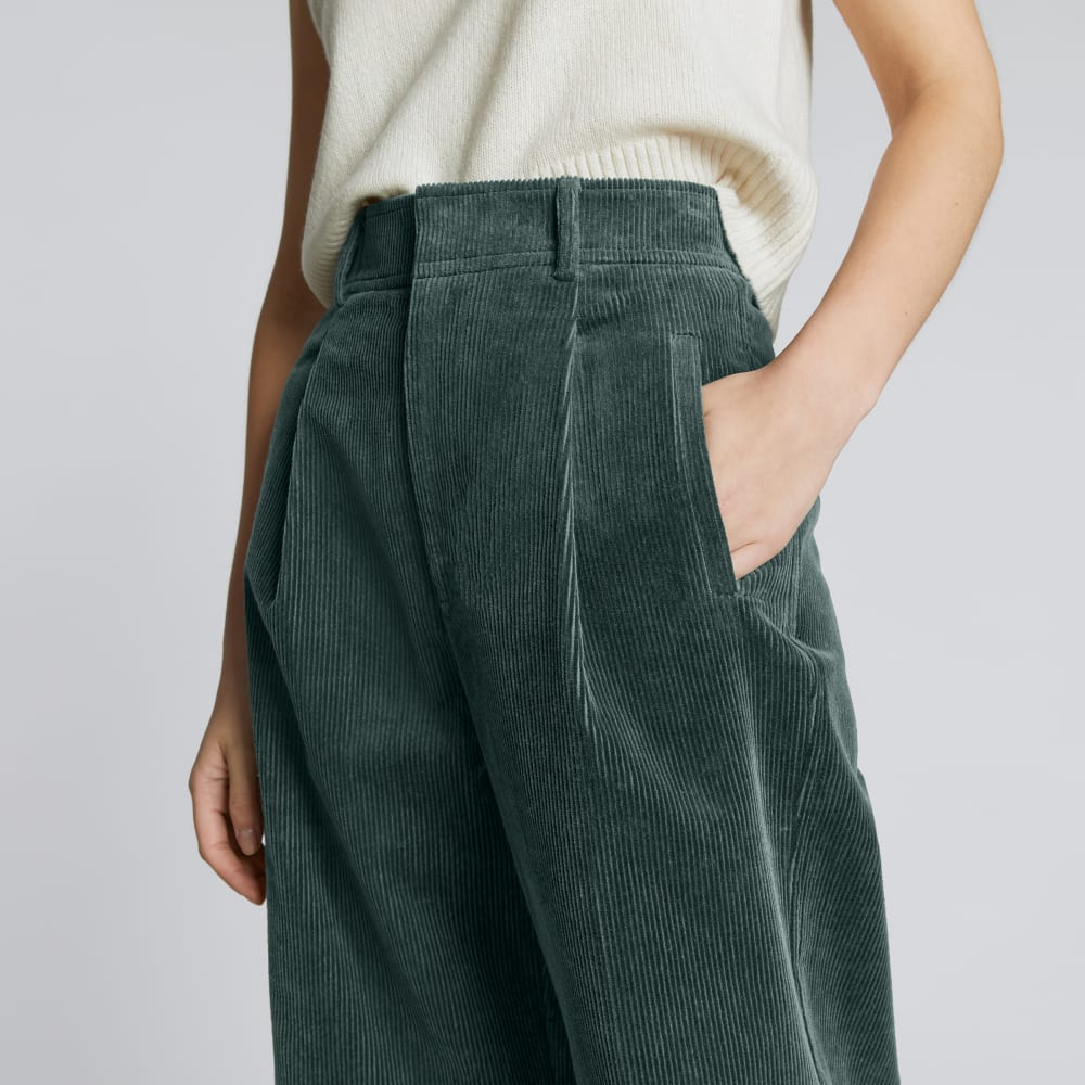 The Corduroy Way-High® Drape Pant  | Evergreen
