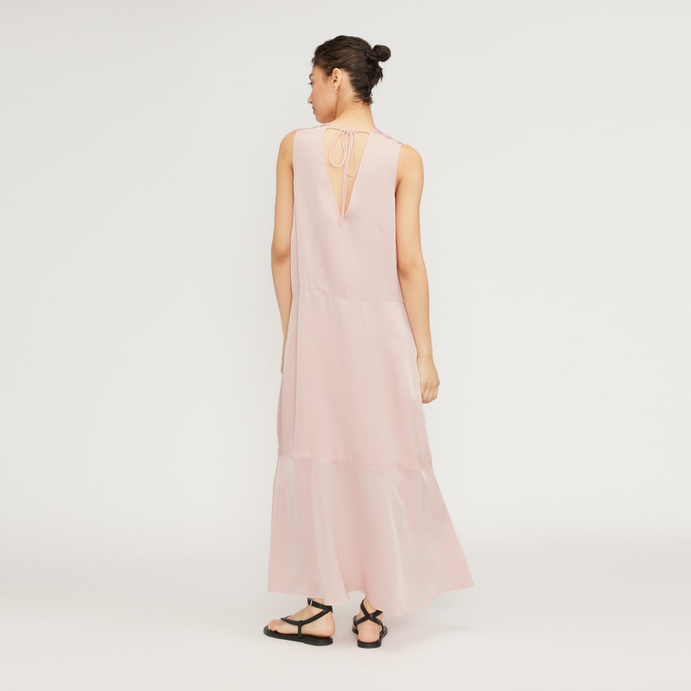 The Satin V-Neck Maxi Dress | Petal Pink