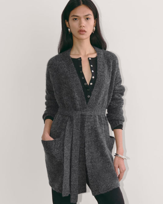 The Robe Cardigan in Alpaca | Dark Charcoal