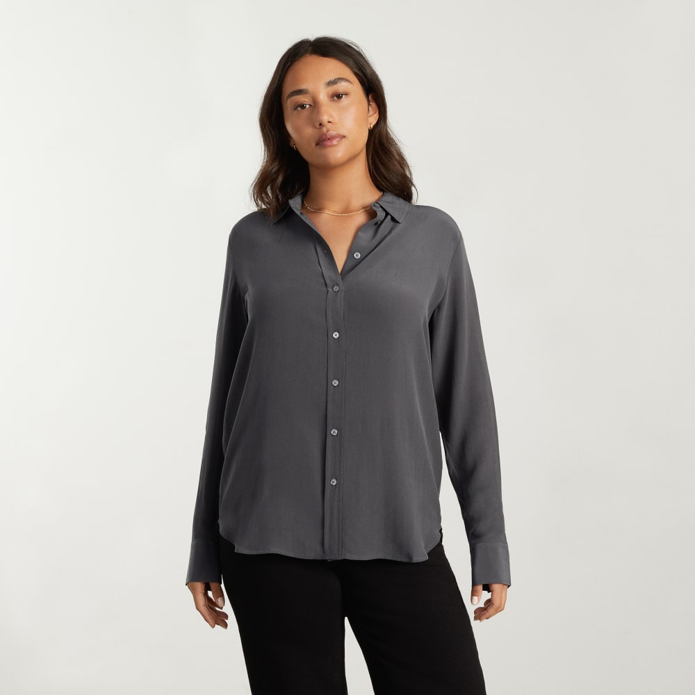 The Must-Have Shirt in Washable Silk | Slate Grey