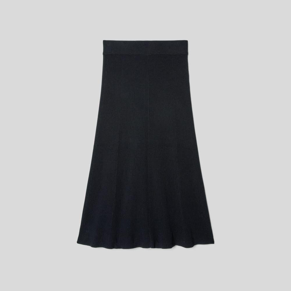 The Ribbed Knit Skirt | Black