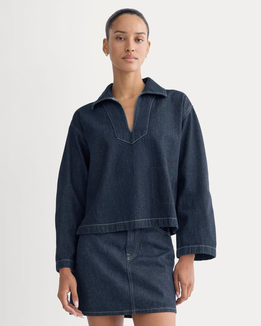 The Cropped Denim Tunic | Tungsten Rinse