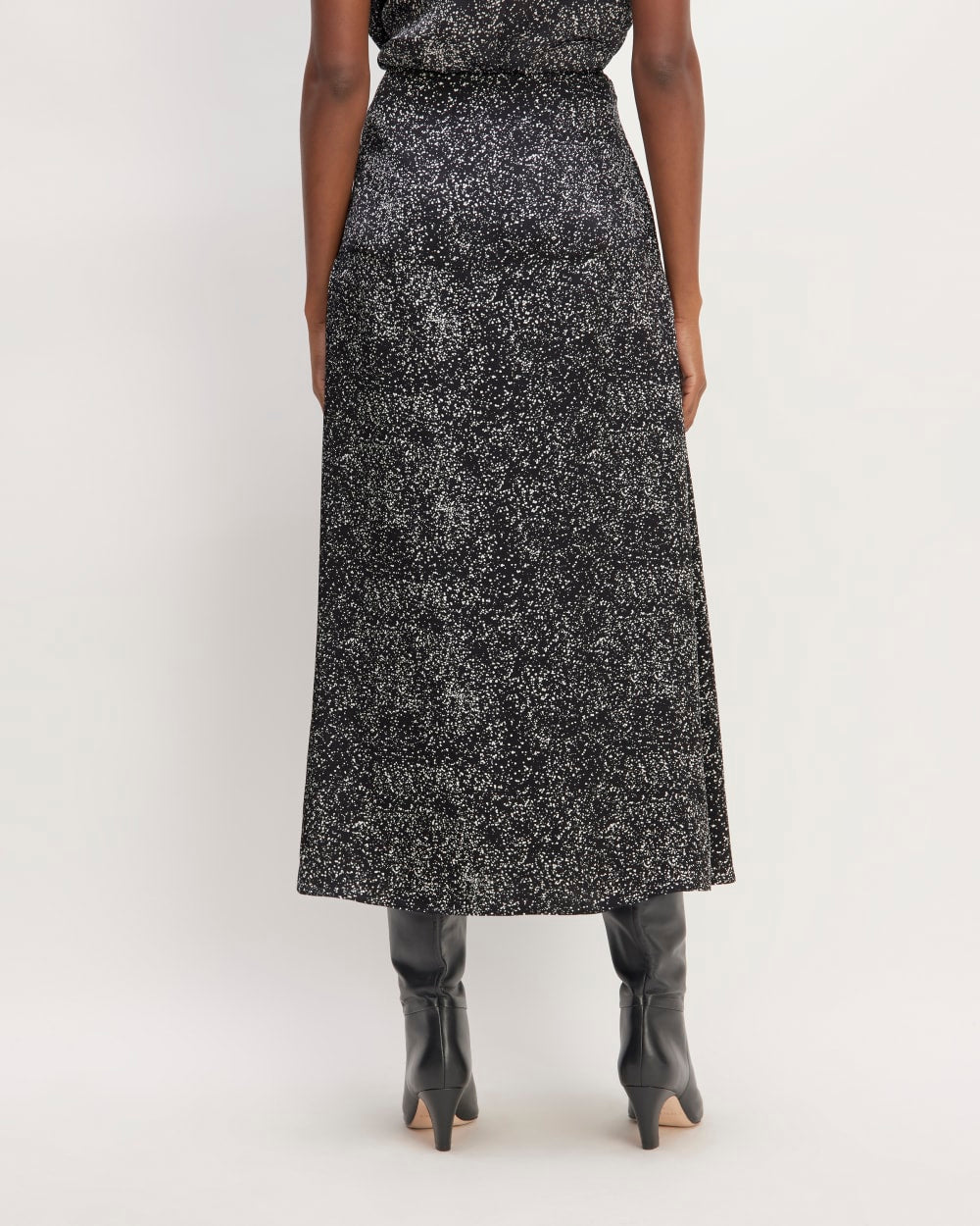 The Hammered Satin Slip Skirt | Black Moonsplatter