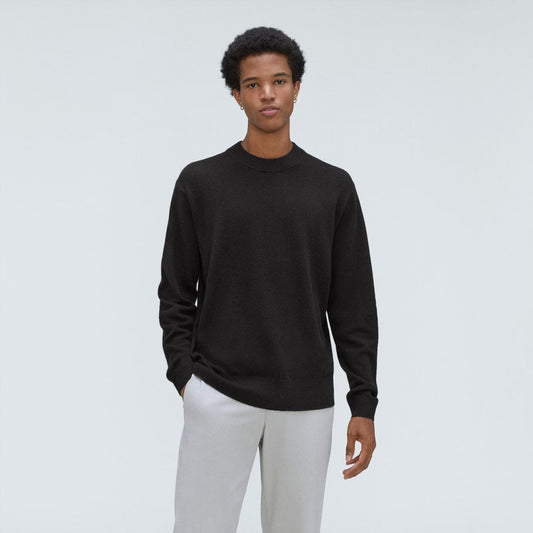 The Merino-Blend Crewneck Sweater | Black