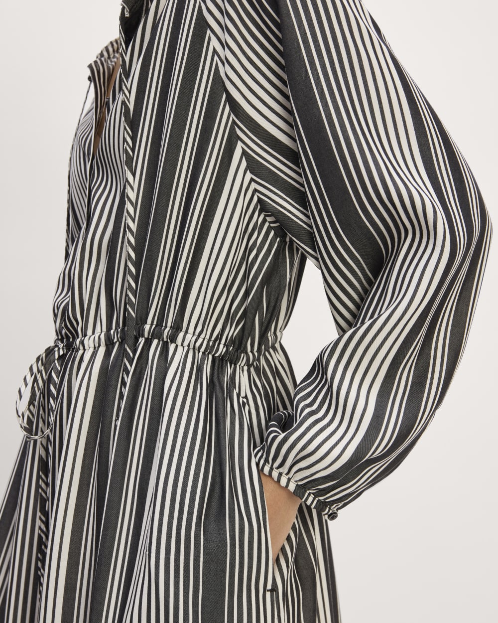 The TENCEL™ Gathered Maxi Dress | Black / Bone