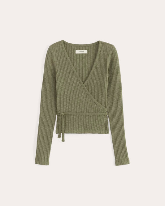 The Cozy Rib Wrap Top | Kalamata