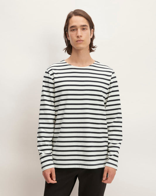 The Premium-Weight Long-Sleeve Mariner Tee |  Canvas / Black