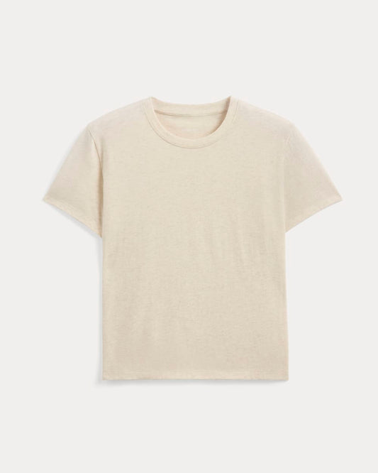 The Box-Cut Tee in Essential Cotton | Heathered Oat | No Pocket