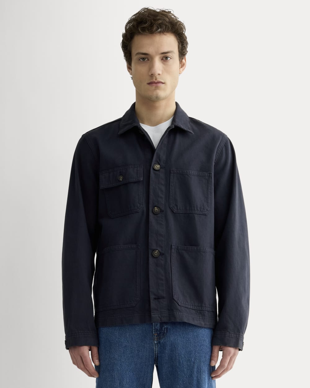The Denim Utility Jacket | Garment-Dyed Navy