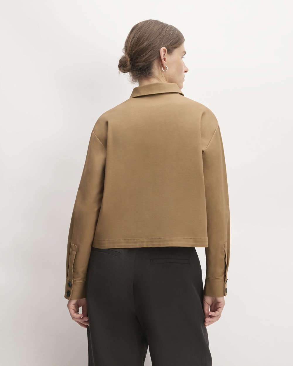 The Structured Cotton Cropped Shirt | Toasted Coconut