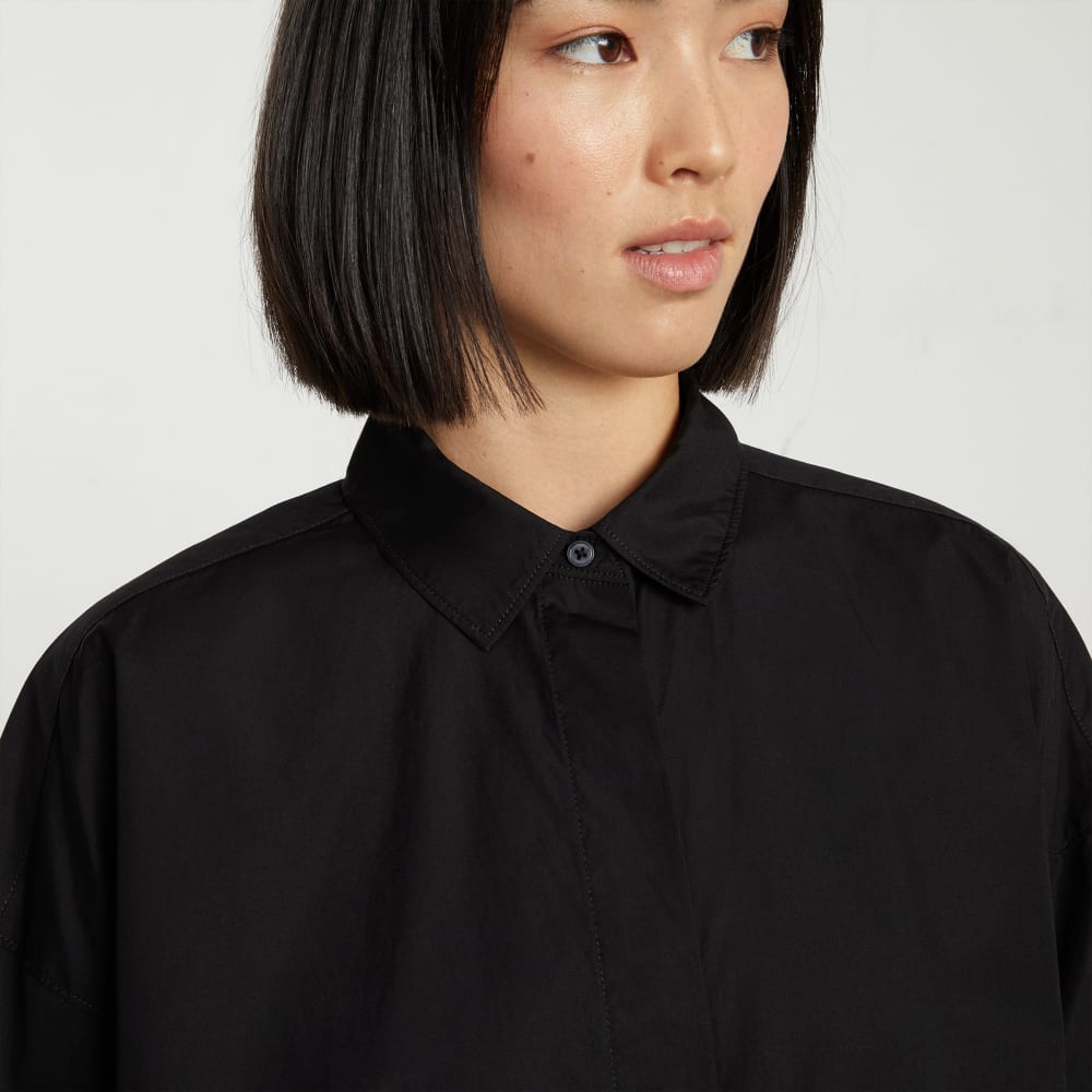 The Oversized Poplin Shirt | Black