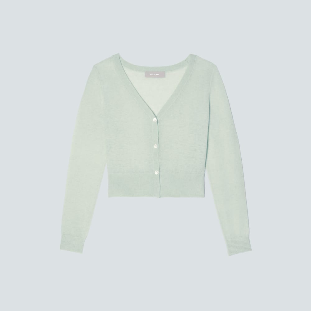 The Featherweight Alpaca Cardigan | Seafoam Green