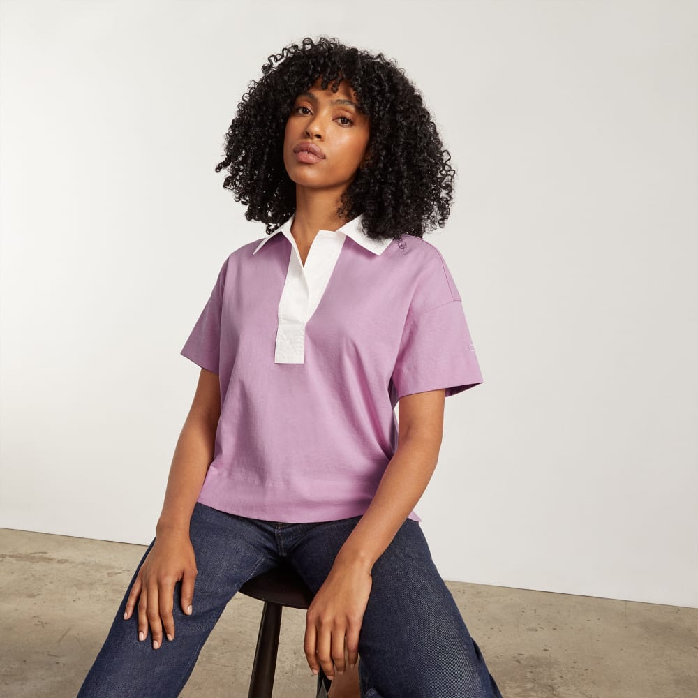 The Retro Jersey Polo | Mauve / Bone