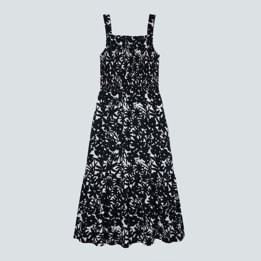 The Smock Dress | Black / Canvas Floral