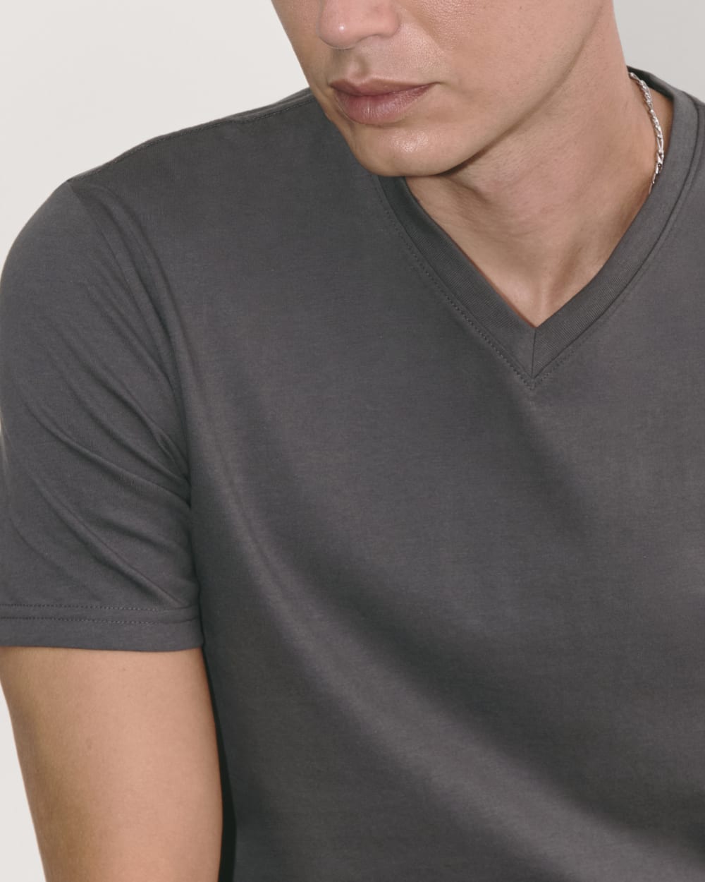 The Essential Organic V-Neck Tee | Graphite