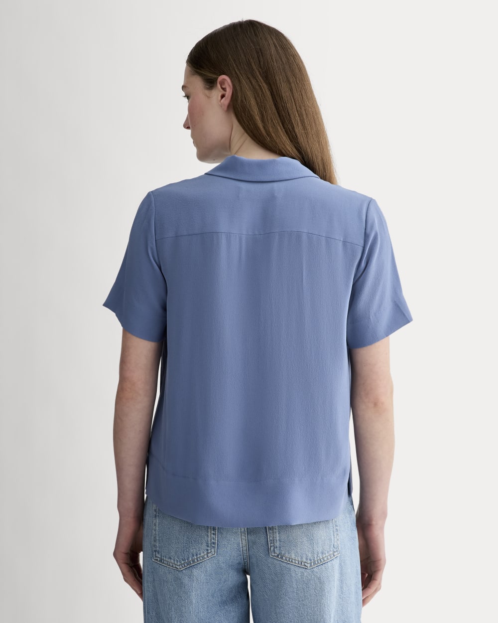 The Notch Shirt in Washable Silk | French Blue