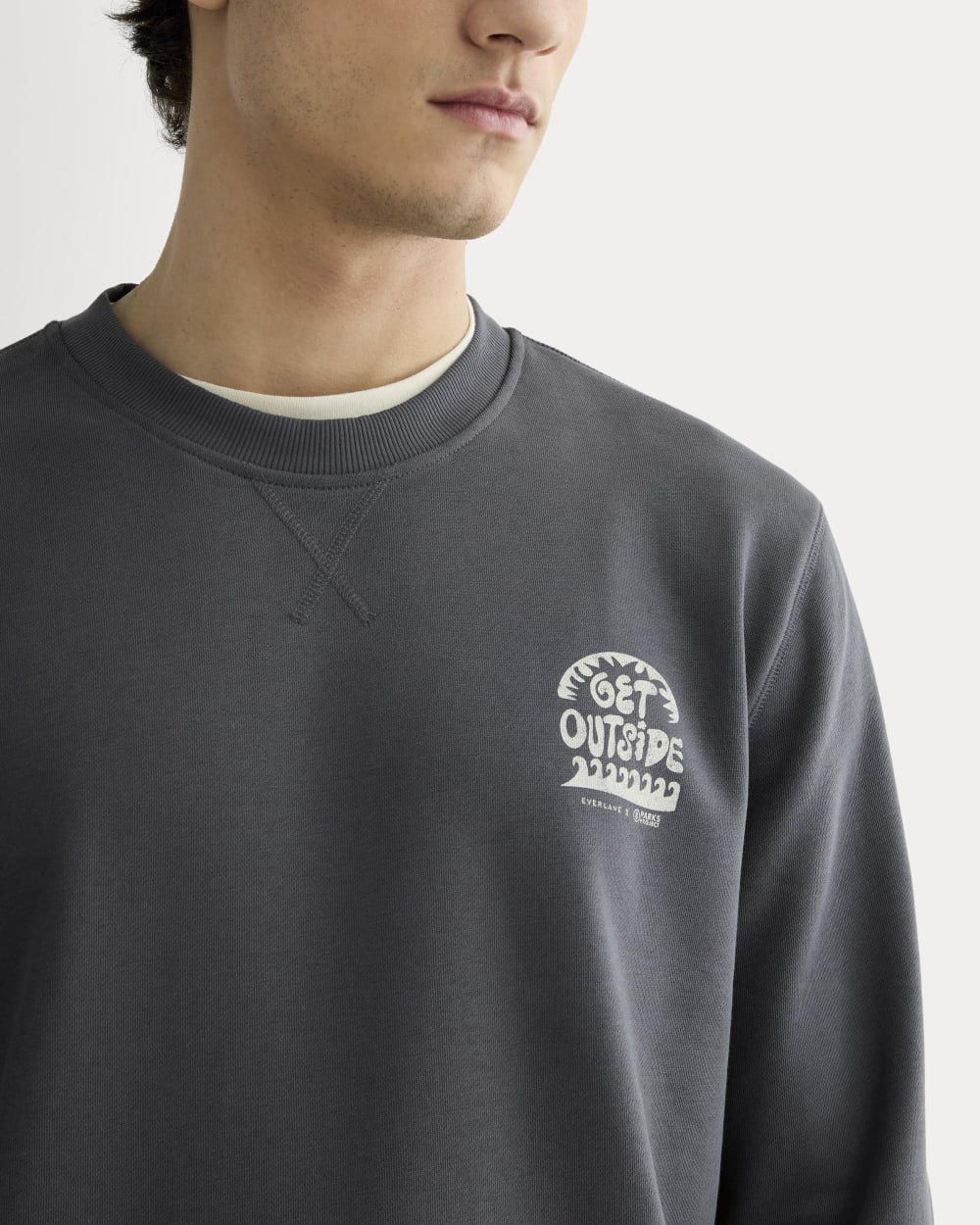 The Everlane x Parks Project French Terry Crew | Forged Iron / Natural
