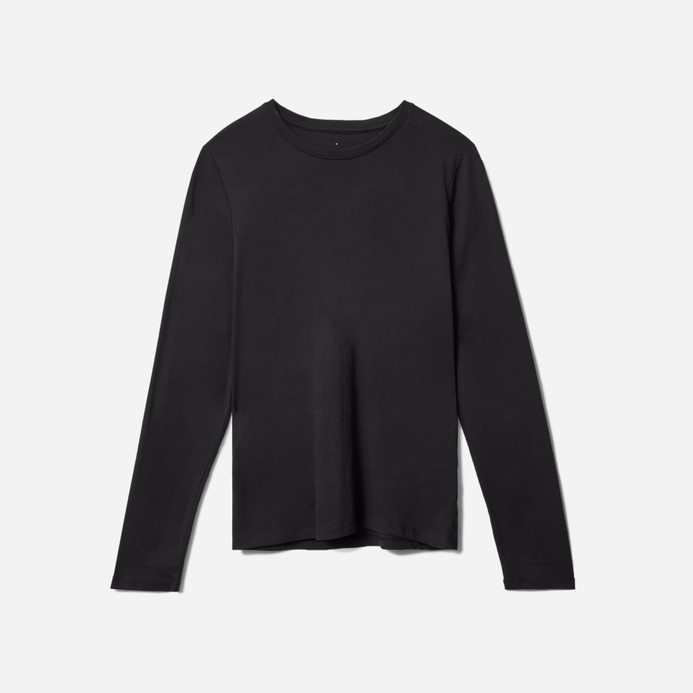 The Organic Cotton Long-Sleeve Crew | Black