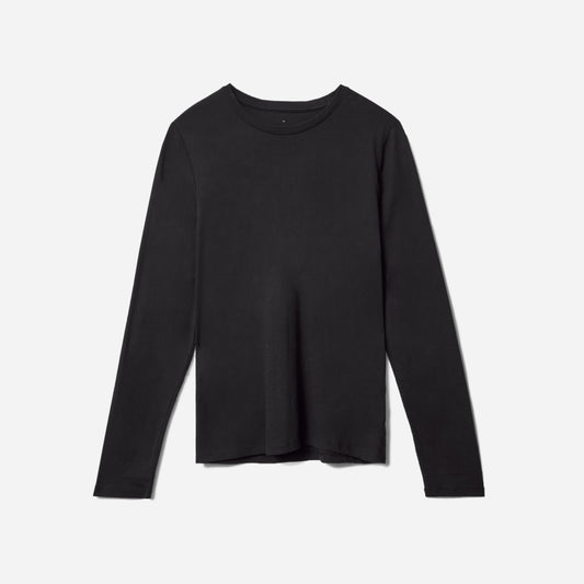 The Organic Cotton Long-Sleeve Crew | Black