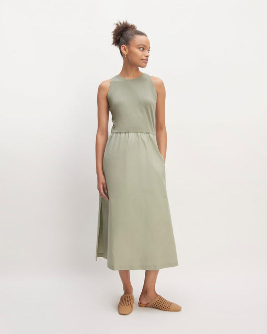 The Supima® High-Neck Riviera Dress | Sage Green