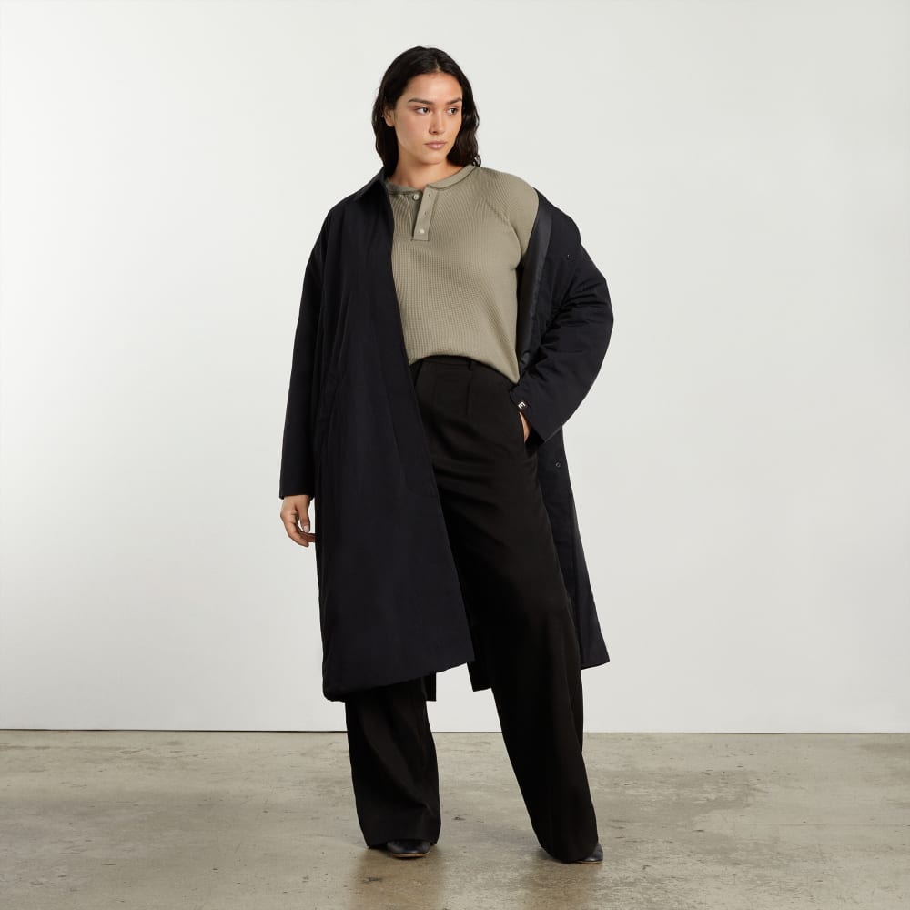 The Organic Cotton Waffle Henley | Field Green