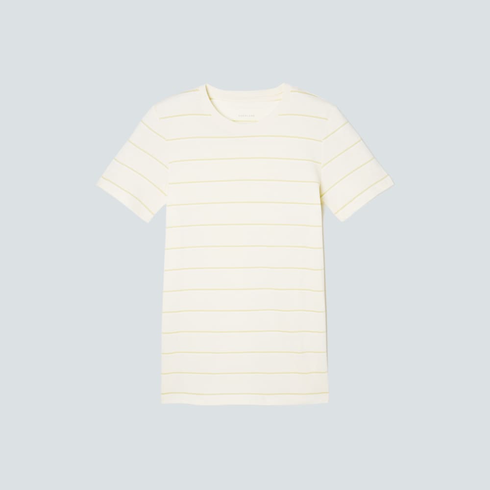 The Organic Cotton Crew Tee | Pastel Yellow / White