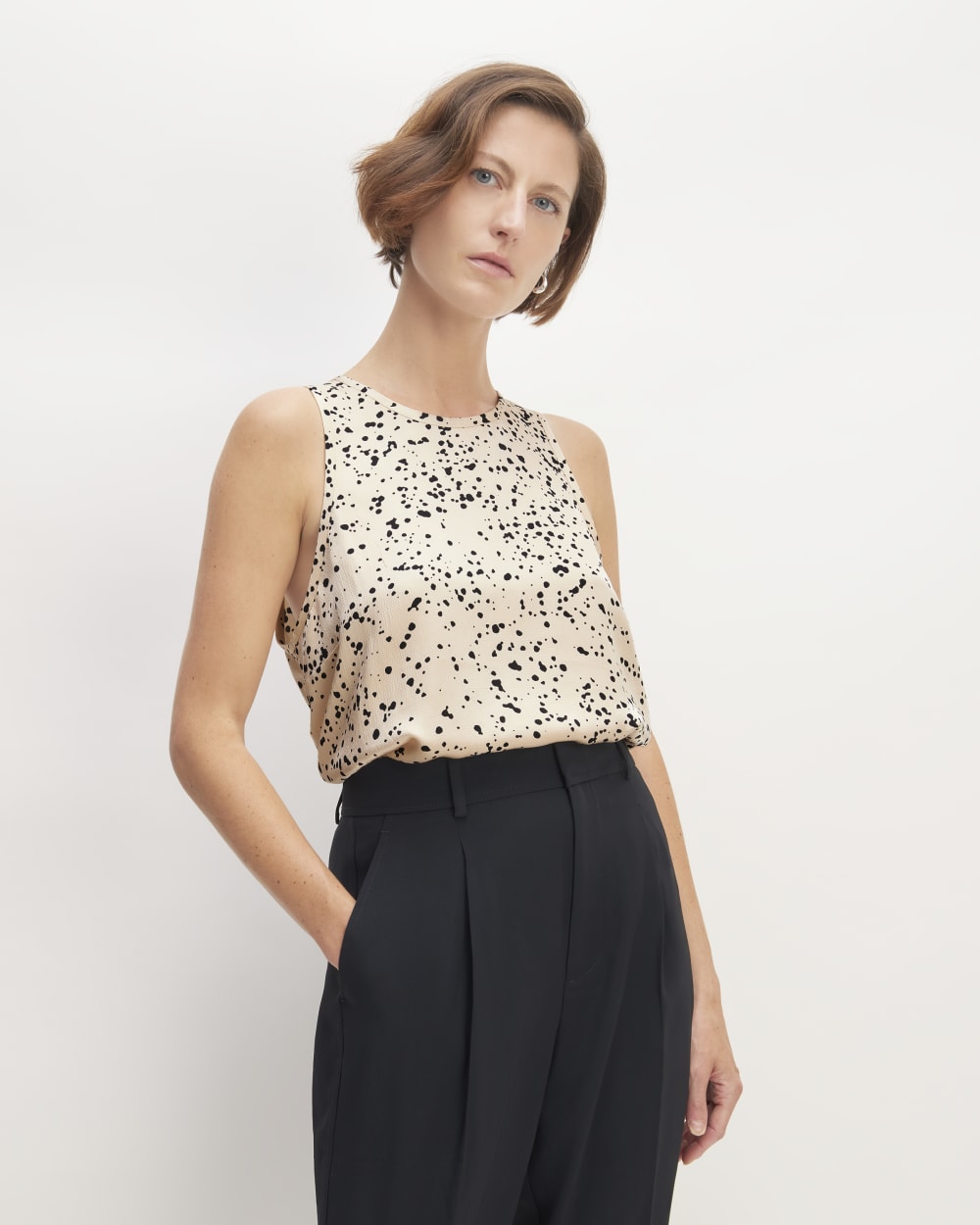 The Satin Racerback Top | Whisper Pink Moonsplatter