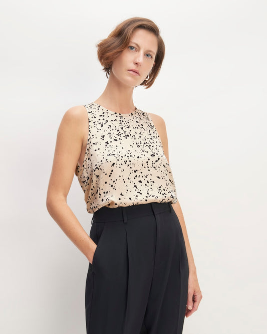 The Satin Racerback Top | Whisper Pink Moonsplatter