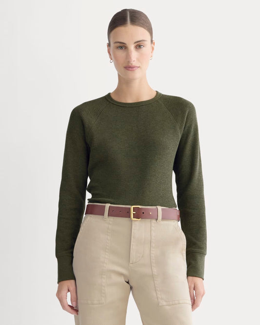 Slim-Fit Crew in Cozy Waffle | Heather Beech