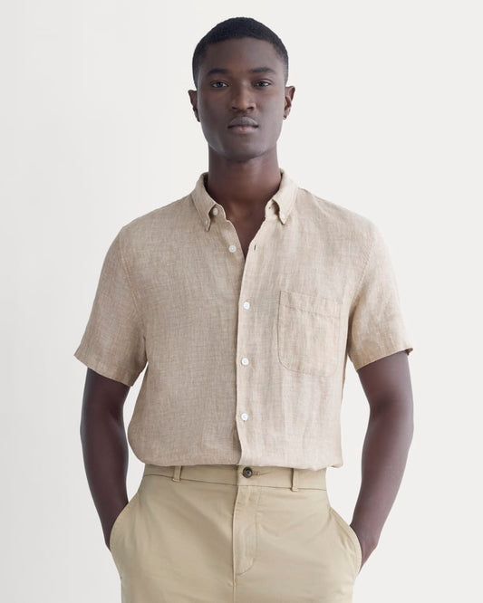 The Classic Short-Sleeve Shirt in Linen | Cornstalk Chambray