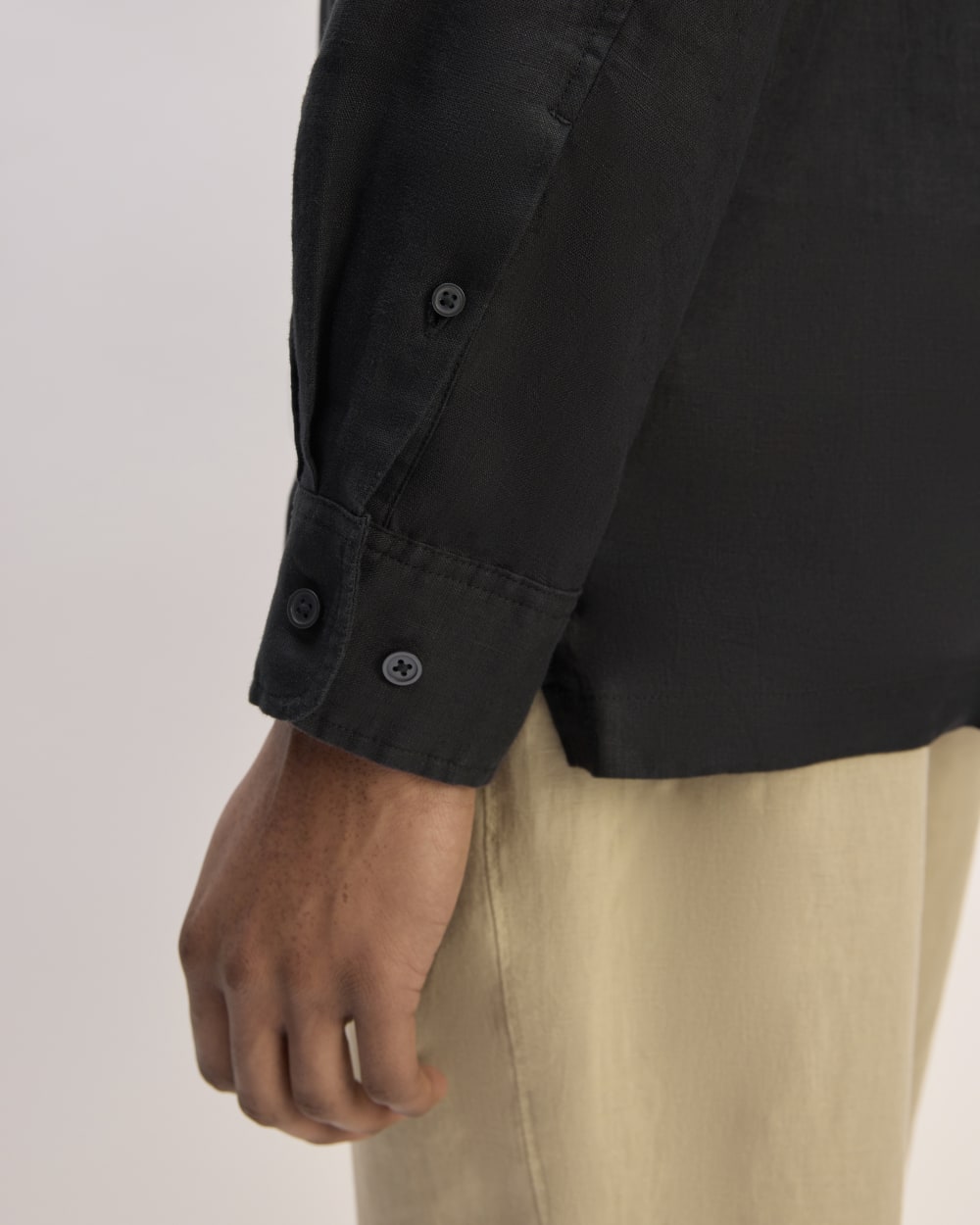 The Linen Straight Hem Shirt | Black