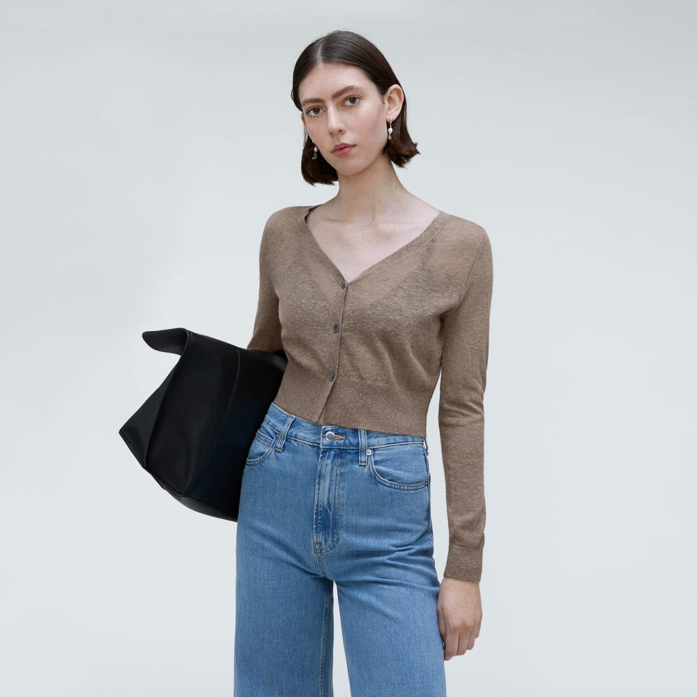 The Featherweight Alpaca Cardigan | Taupe Grey