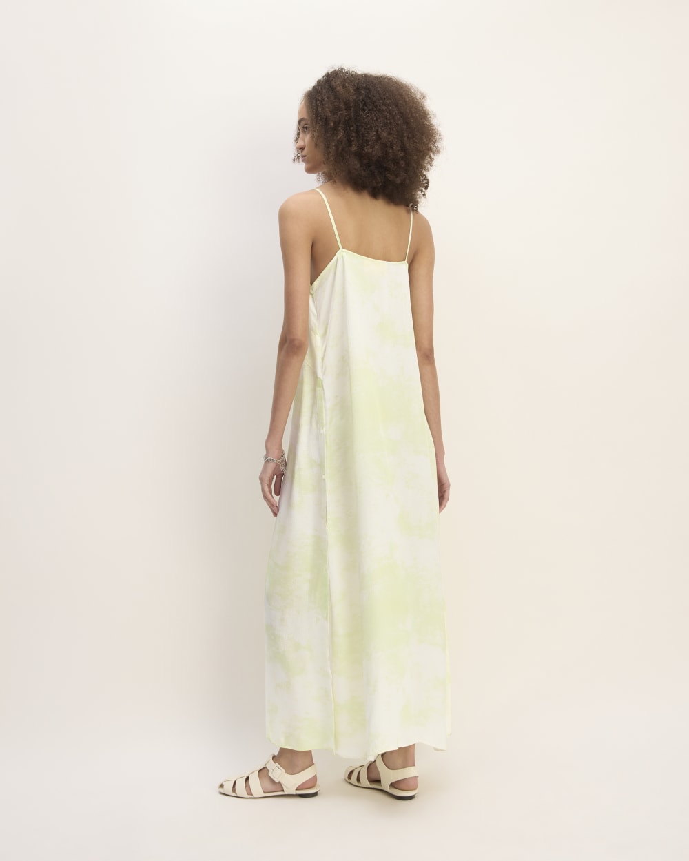 The Everlane x Marques' Almeida Satin Tie-Dye Dress | Seafoam Tie-Dye
