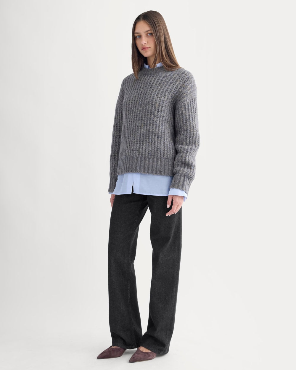 Waffle Sweater in Cloud | Blue Multi Twist