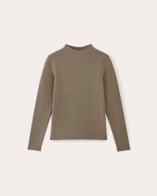 The Form Funnel-Neck Tee | Taupe