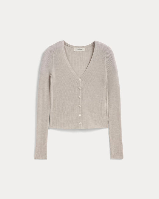 The Cardigan in Ultrasoft Merino | Heather Oatmeal
