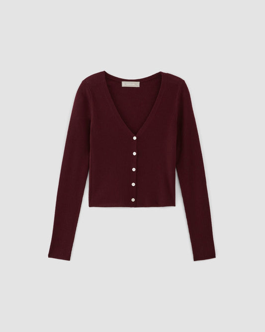 The Cardigan in Ultrasoft Merino | Burgundy