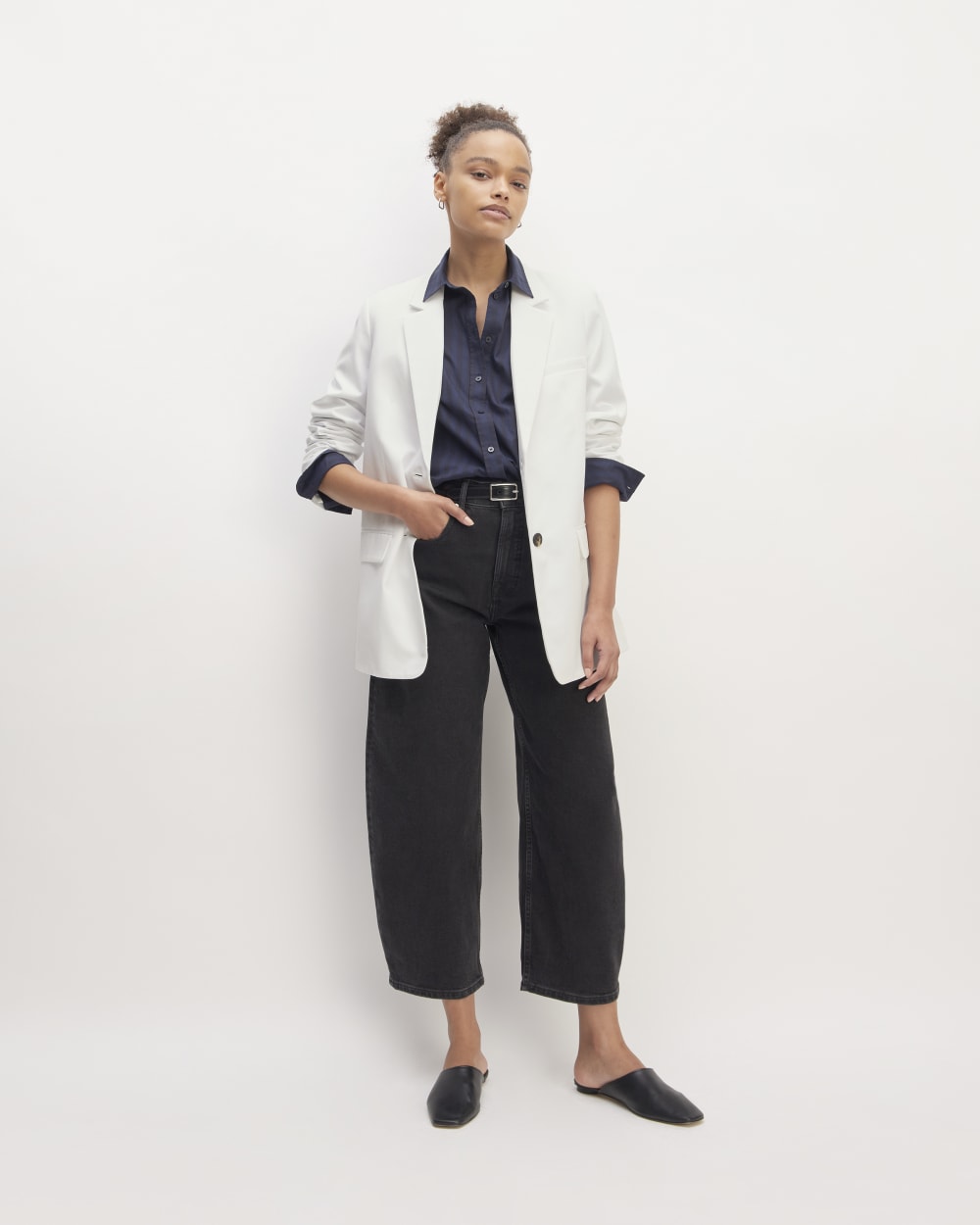 The Oversized Blazer in Buttersmooth | White